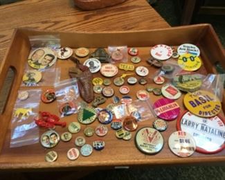 Assorted pin back buttons