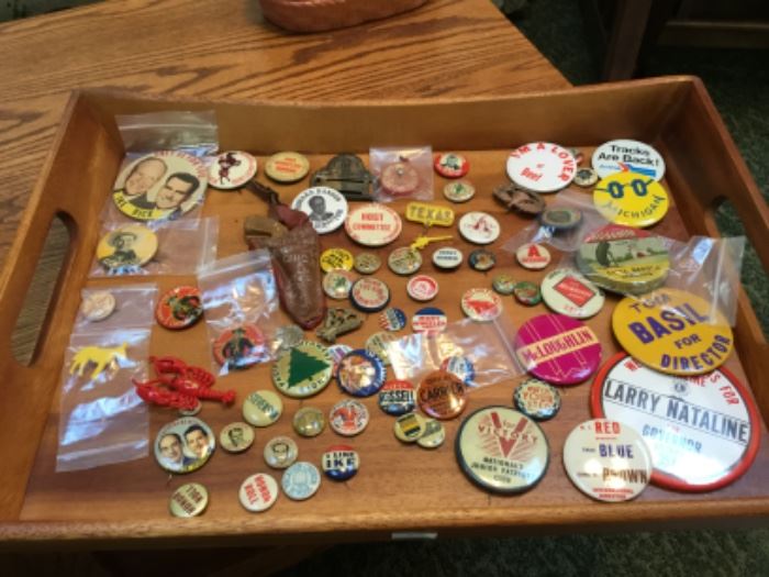 Assorted pin back buttons