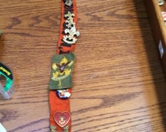 Boy Scout pins and ribbons