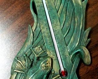Brass Frog Thermometer