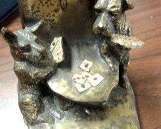 Card playing  Scotty Dog bookend