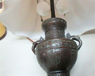 Bronze Chinese Vase converted into lamp