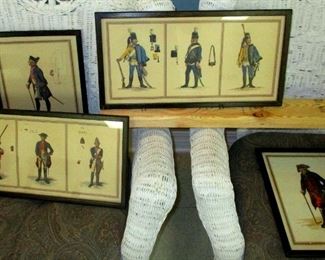 Collection of  22 Different Prints of The Various  Types of Prussian Military Men & Officers cerca 1830.