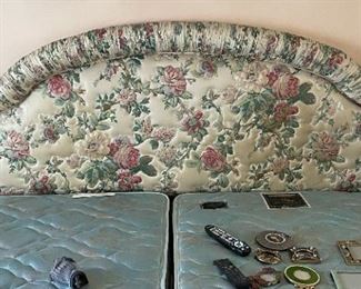 King size flower bed with mattress , tufted headboard 