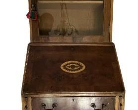 Secretary bookcase desk , glass cabinet with 4 drawers