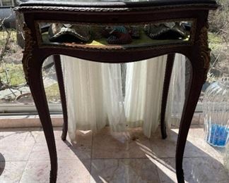 Wooden glass display case table 