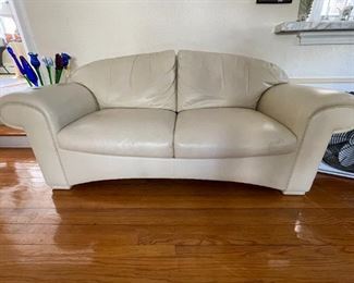 Leather cream sofa 