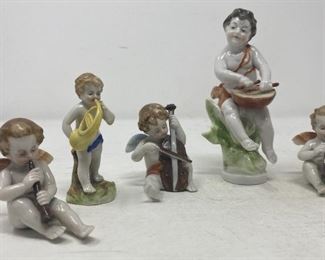 Cherub angel figurines colored mini collection 