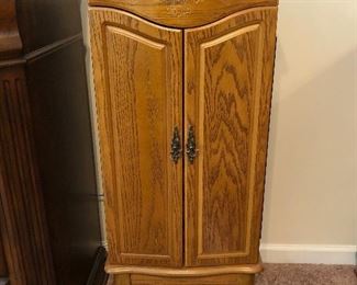 Oak jewelry cabinet