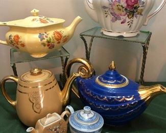 assorted teapots