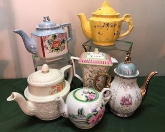 assorted teapots