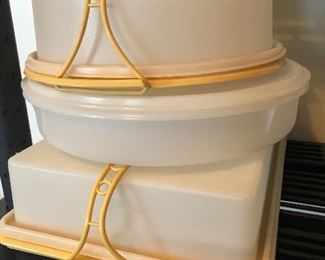 Tupperware sheet cake and pie carriers