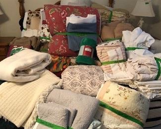 assorted bed linens
