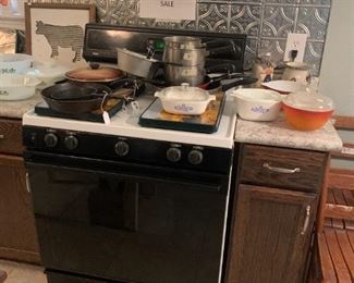 Pyrex and corning ware, pots and pans