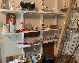 Book ends, yard/garden stuff