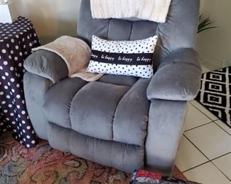 Blue recliner is a lift chair with massager
