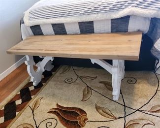 Light wooden bench with white legs
48x14
18 inches high