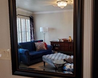 Black with gold detail mirror 33x27