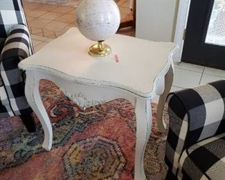 2 white side tables 
26x25