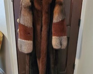Dark brown fur coat