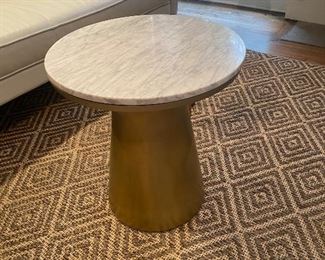 Marble top on copper base table 