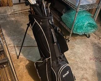 Golf clubs and bag