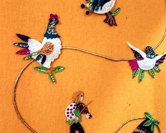 Handmade vintage twelve days of Christmas wall hanging (there is another one in progress in the master bedroom) Front bedroom