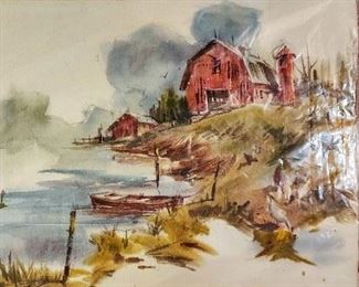 Original watercolor by New Orleans artist Stanley Ranes