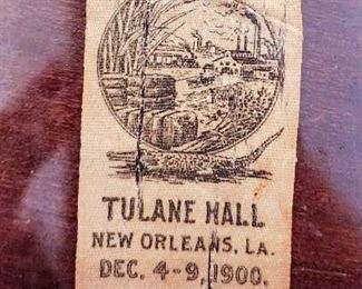 Southern Industrial Convention Ladies Auxiliary ribbon. New Orleans, c. 1900. It has started to disintegrate a bit, but is now inside hard plastic. Ribbons this old are rare, even in this condition (especially in the south) 