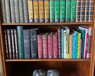 Various leather bound books