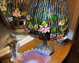 Meyda Tiffany flowering lotus table lamp