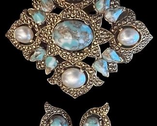 Vintage Sarah Coventry Brooch and Earrings