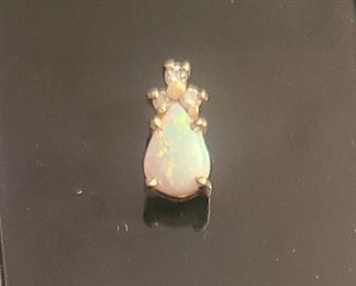 Tiny 10k yellow gold & Opal pendant