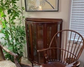 Small display cabinet, Windsor chair