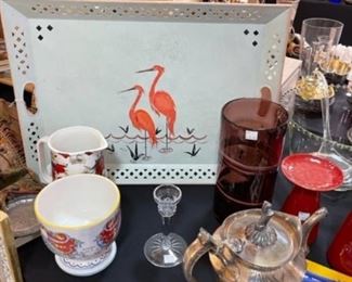 Flamingo tray, other smalls