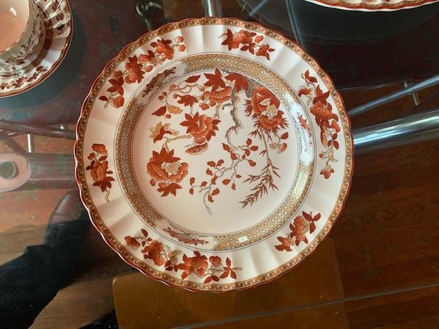 Spode Indian Tree Scalupped Ede - Orange Rust -  Service for 10 / 5 pieces setting w/ extra - great condition 