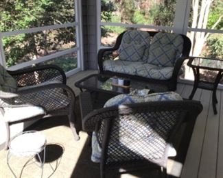 Beautiful outdoor all weather wicker set will be priced as a group and individually.