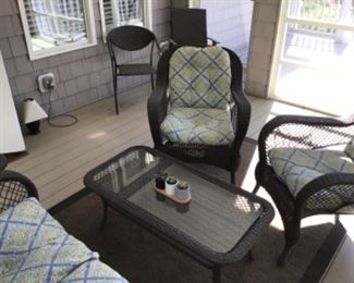 Beautiful wicker set will be priced individually and as a set.