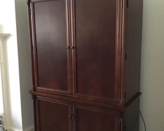 Beautiful and practical armoire war by Kathy Ireland measurements are the following 78” H x 48” W x 23” D Be sure to look carefully it is a very practical piece.