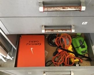 Miscellaneous hand tools and outdoor items.