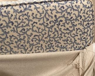 Wing Back Chairs • Detail • Showing Blue & White Print Upholstery