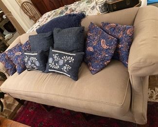 Taupe • Denim • Camelback Sofa • 84” • $375