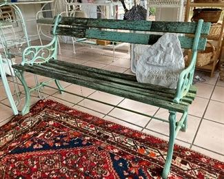 Oak & Cast Iron • Park Bench • 48”w • $195