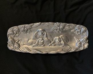 Rabbit Motif • Pewter Tray • 14 1/2” • $15