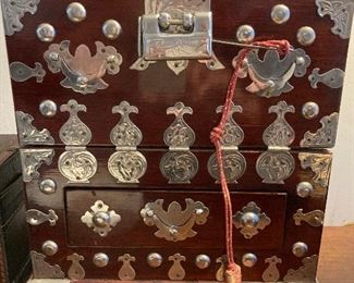 Chinese Jewelry Chest • 9 1/2”h x 8 1/2”w x 4 1/2”d • $24