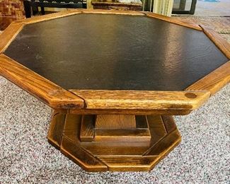 6_____$150 
Octogonal oak table black top 42x42x20