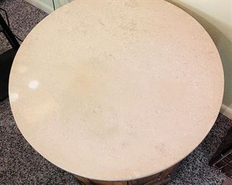 12_____$95 
Drexel MCM side table/cabinet round 22Tx25W
