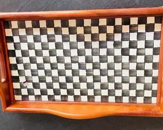 9_____$90 
Mac kenzie wood & tile tray 21x12