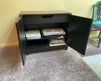 5_____$240 
Black cabinet with gold hardware 30x34x16