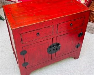 39_____$295 
Red Asian cabinet 33x36Wx21D